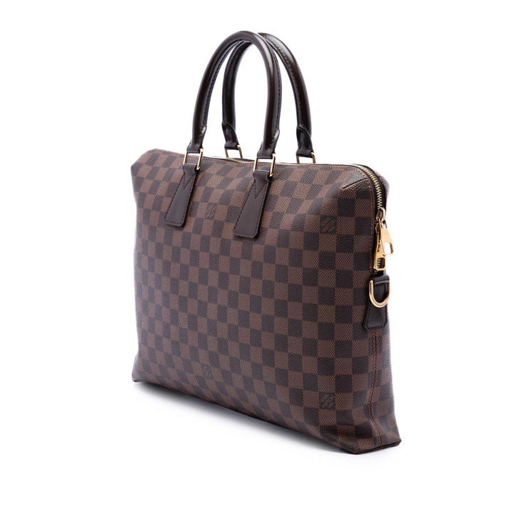Louis Vuitton Porte Documents Jour Damier Ébène Marron – vue 2 – GABY PARIS