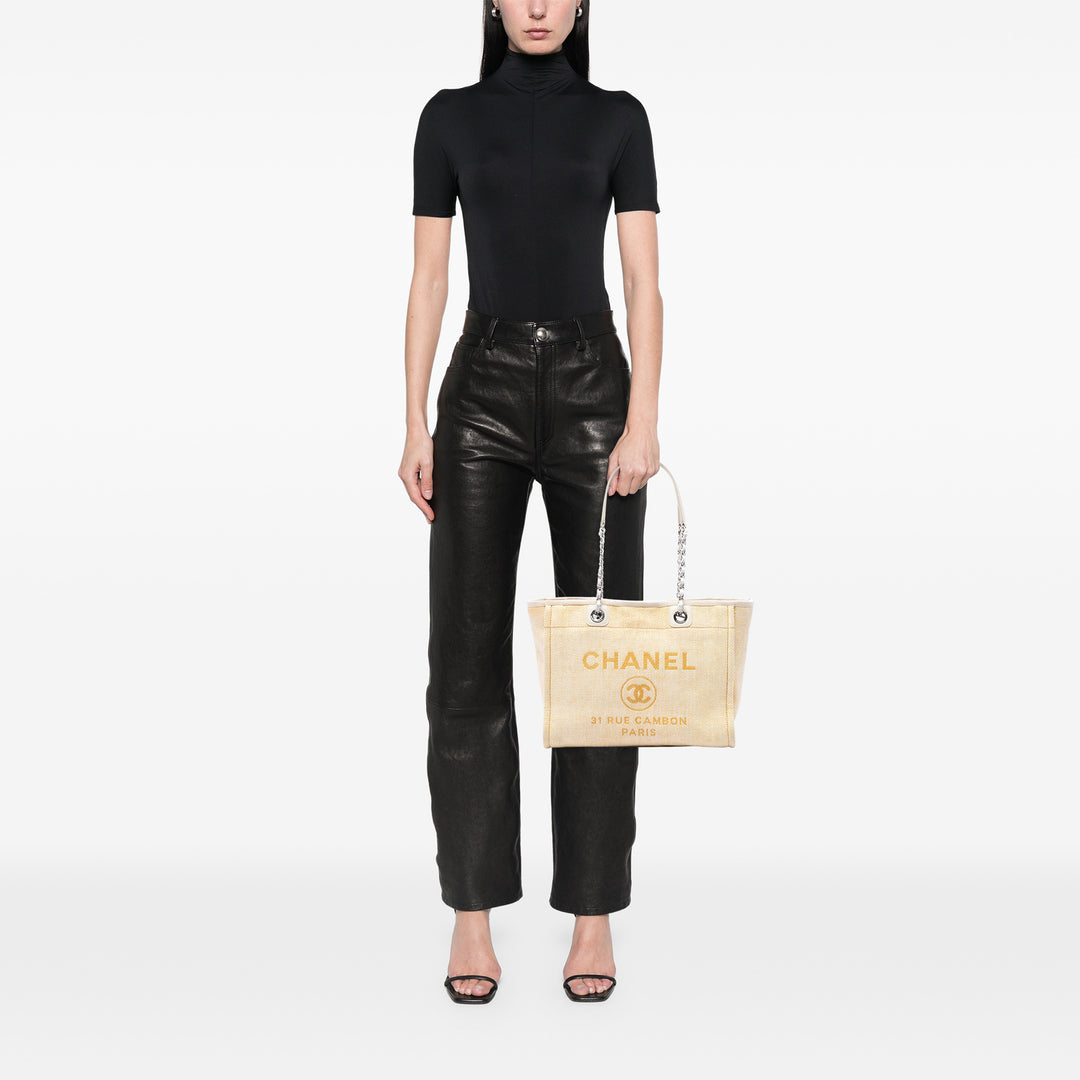 Chanel Small Raffia Deauville Cabas
