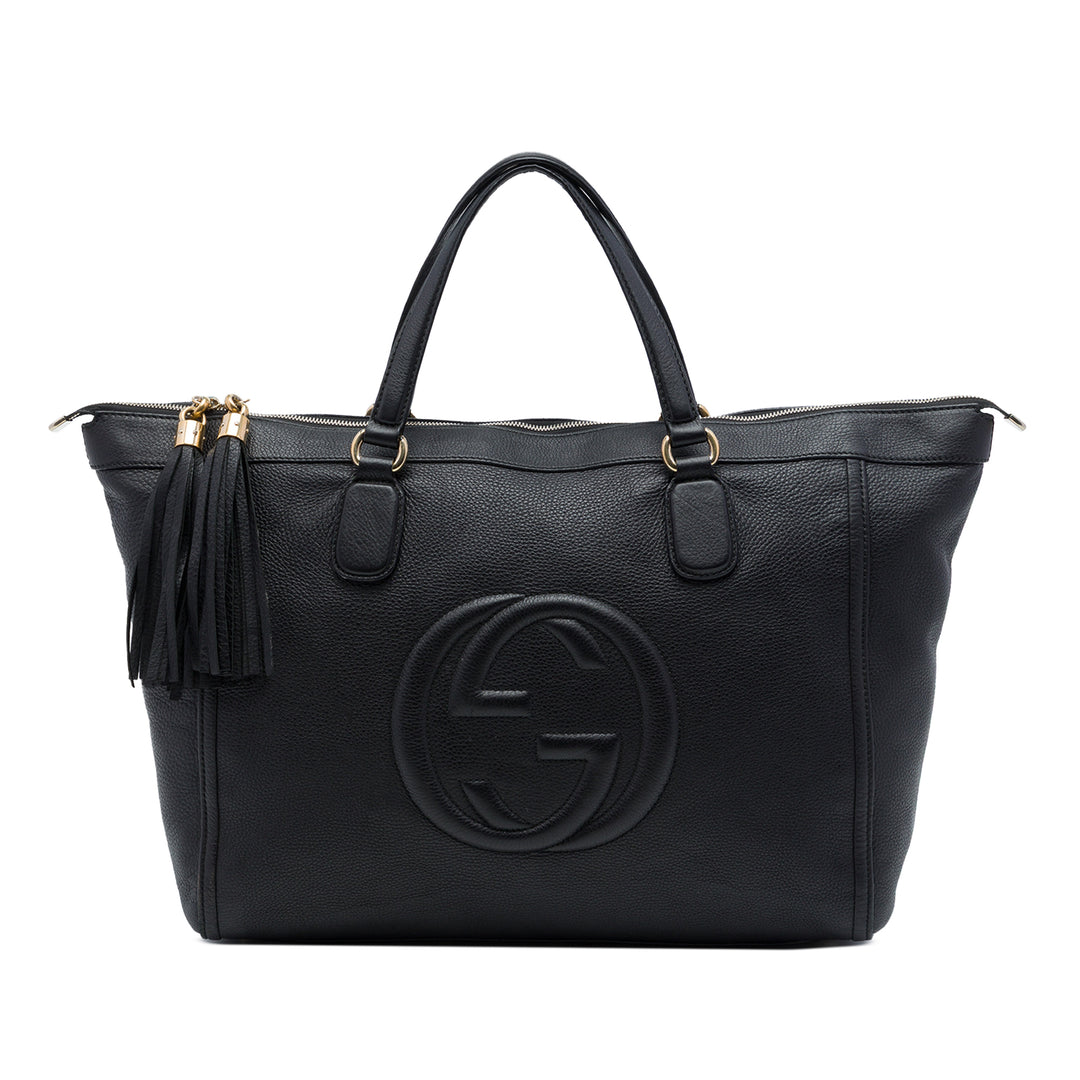 Gucci Soho Working Cabas Grand Cuir de veau Noir