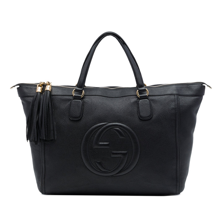 Gucci Soho Working Cabas Grand Cuir de veau Noir