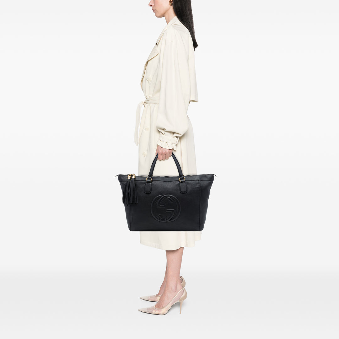Gucci Soho Working Cabas Grand Cuir de veau Noir