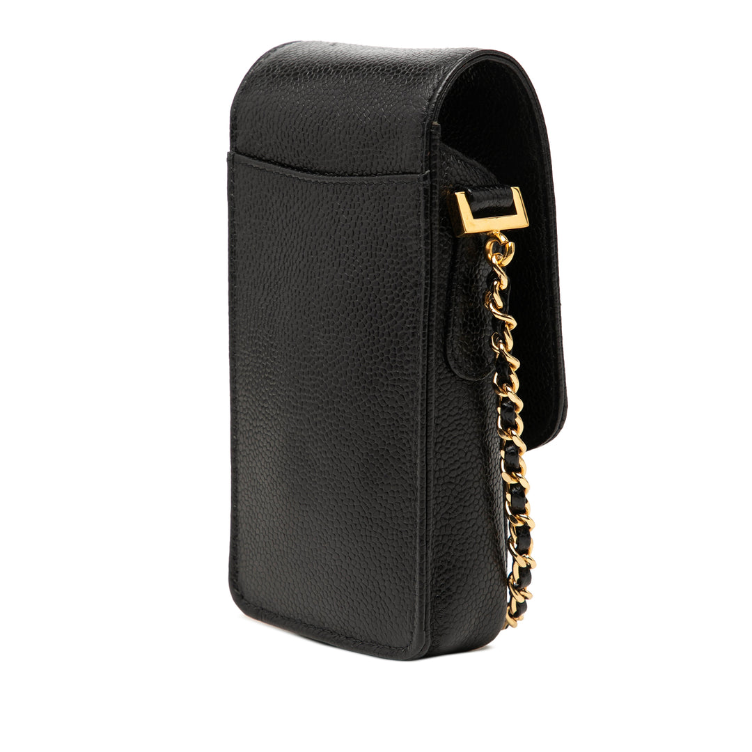 Chanel CC Phone Sac Cuir caviar Noir