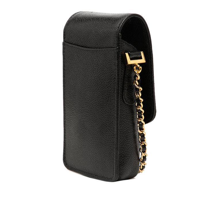 Chanel CC Phone Sac Cuir caviar Noir