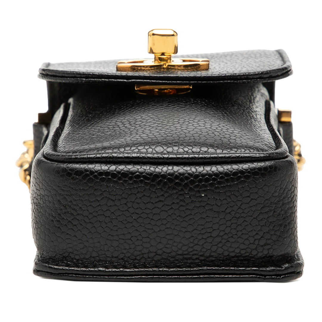 Chanel CC Phone Sac Cuir caviar Noir