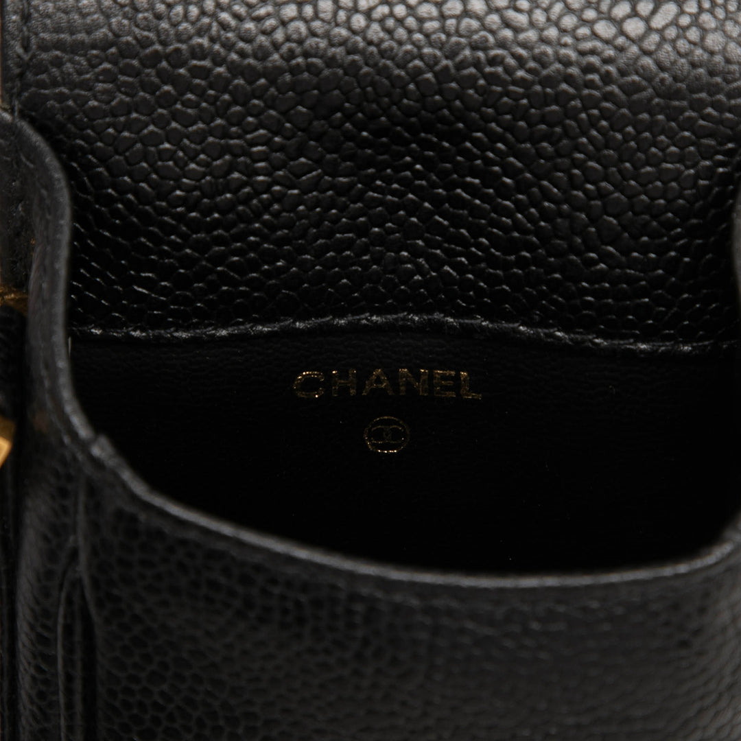 Chanel CC Phone Sac Cuir caviar Noir