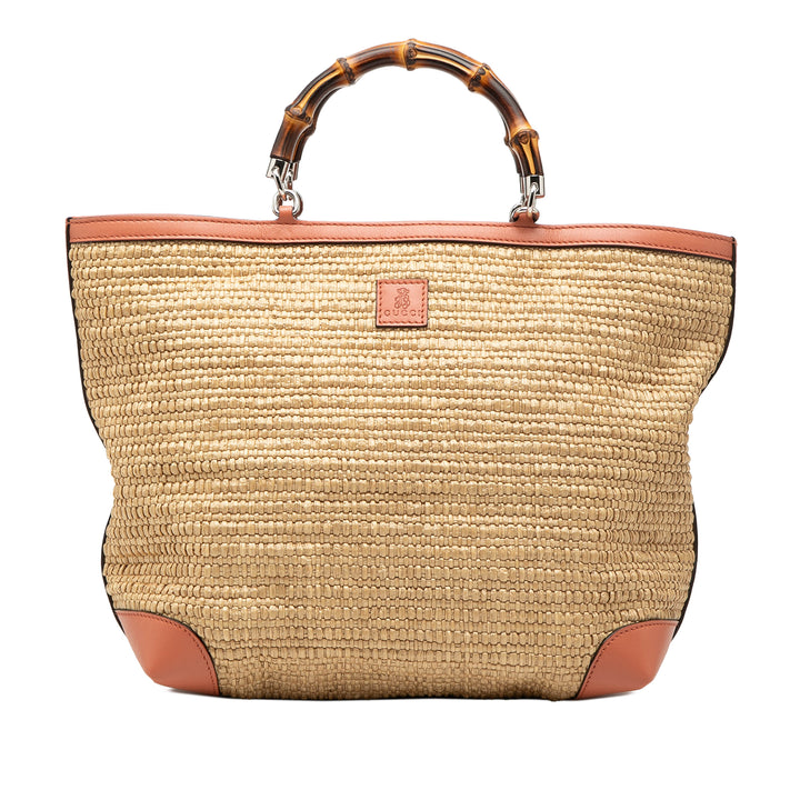 Gucci Raffia Bamboo Childrens Cabas