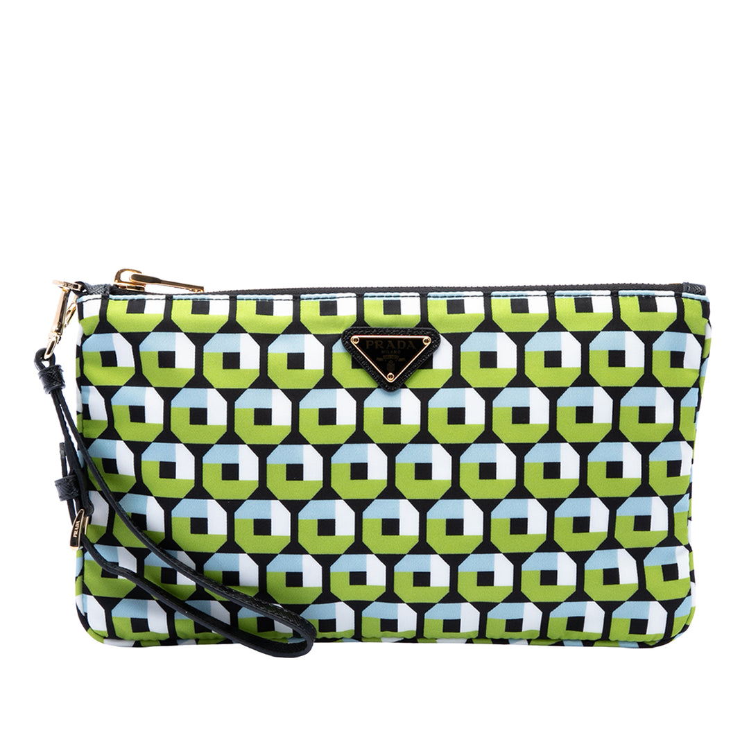Prada Tessuto Stampato Wristlet Pochette