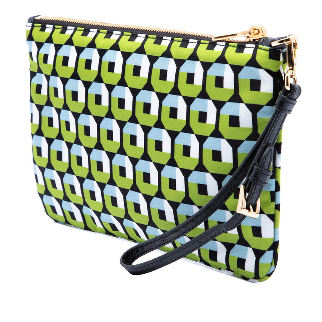 Prada Tessuto Stampato Wristlet Pochette