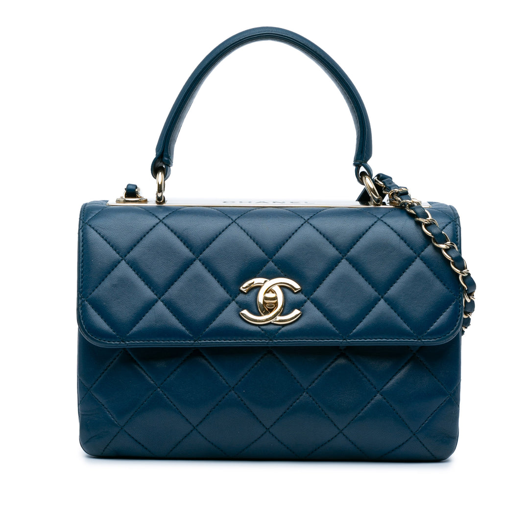 Small Quilted Lambskin Trendy CC Flap Blue - Gaby Paris