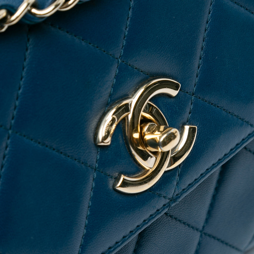 Small Quilted Lambskin Trendy CC Flap Blue - Gaby Paris