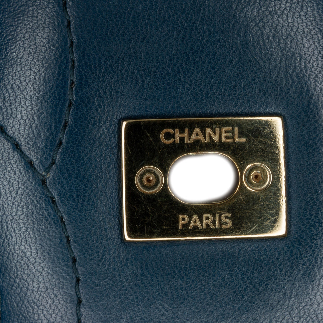 Small Quilted Lambskin Trendy CC Flap Blue - Gaby Paris