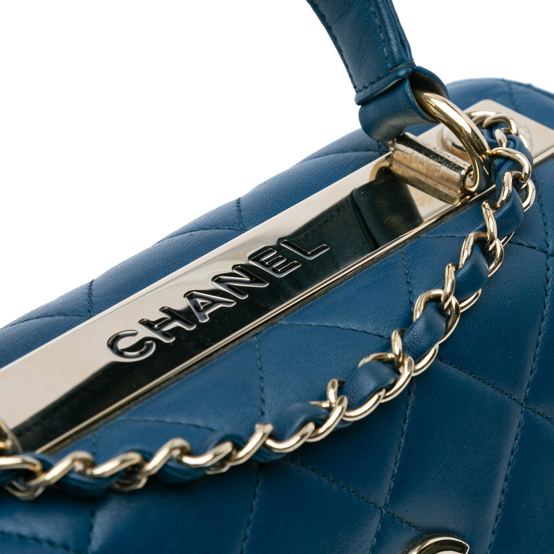 Small Quilted Lambskin Trendy CC Flap Blue - Gaby Paris