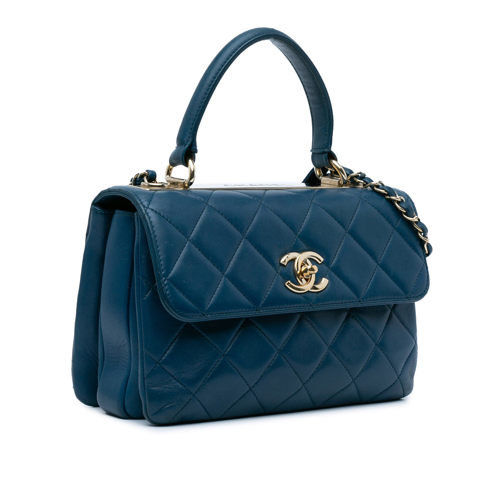 Small Quilted Lambskin Trendy CC Flap Blue - Gaby Paris