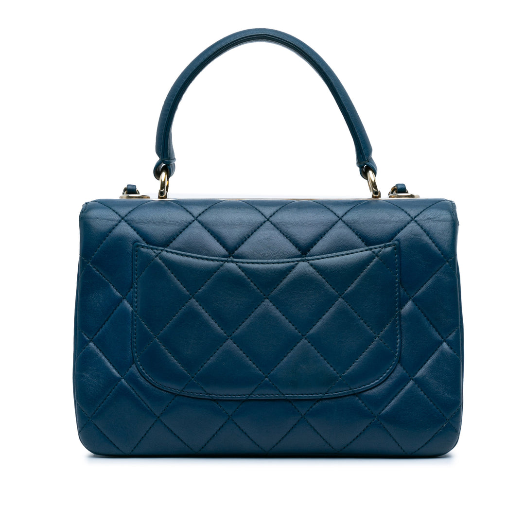 Small Quilted Lambskin Trendy CC Flap Blue - Gaby Paris