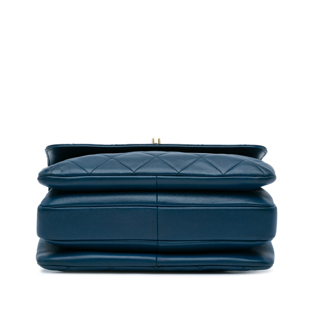 Small Quilted Lambskin Trendy CC Flap Blue - Gaby Paris