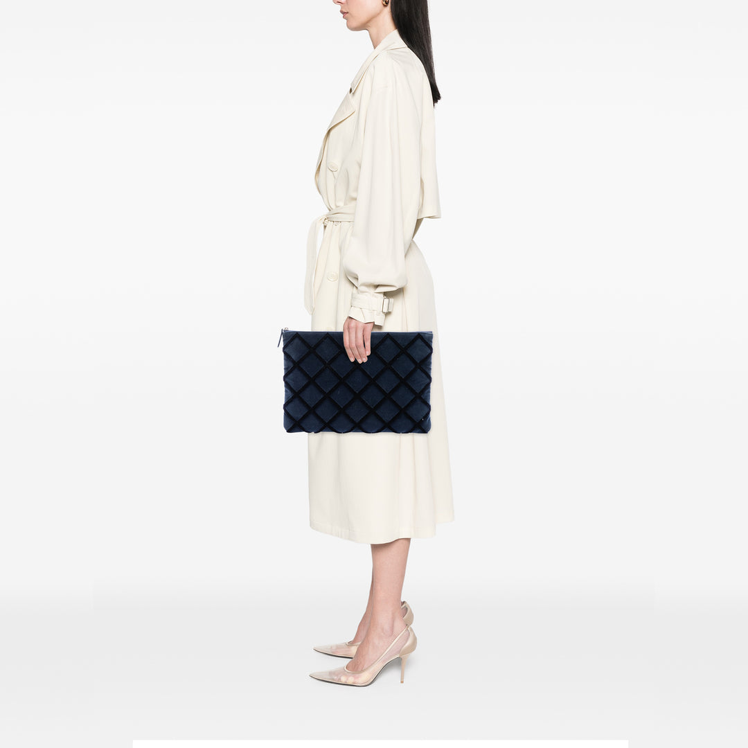 Matelassé O Étui Pochette Grand Bleu