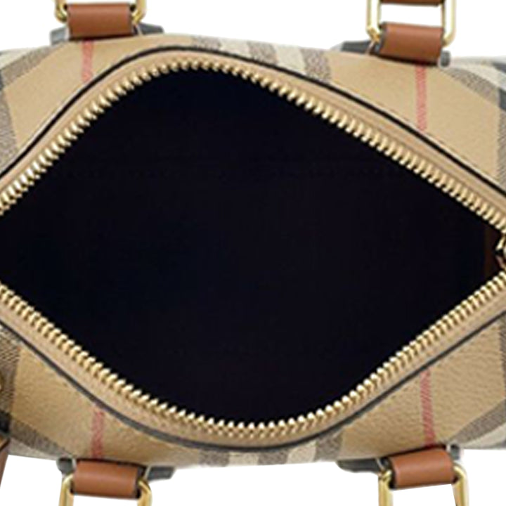 Burberry Mini House Check Coated Toile Bowling Bag Marron – GABY PARIS Authentique