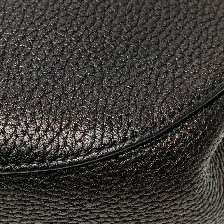 Large Grained Lambskin Drew Crossbody Black - Gaby Paris