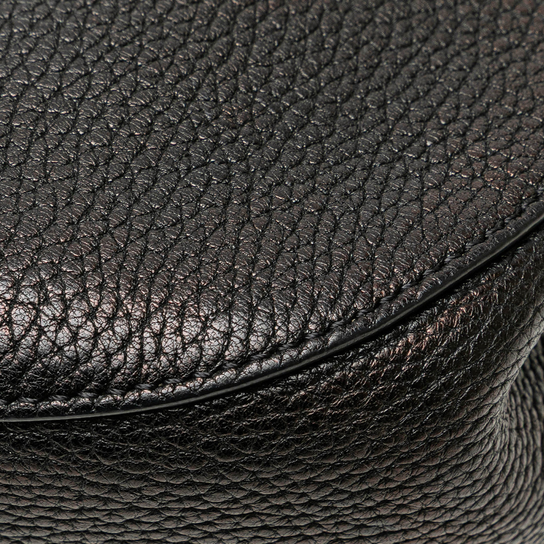 Large Grained Lambskin Drew Crossbody Black - Gaby Paris
