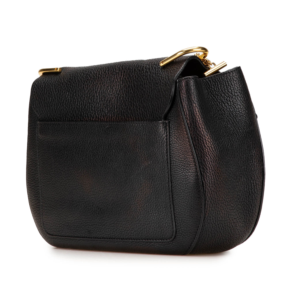 Large Grained Lambskin Drew Crossbody Black - Gaby Paris