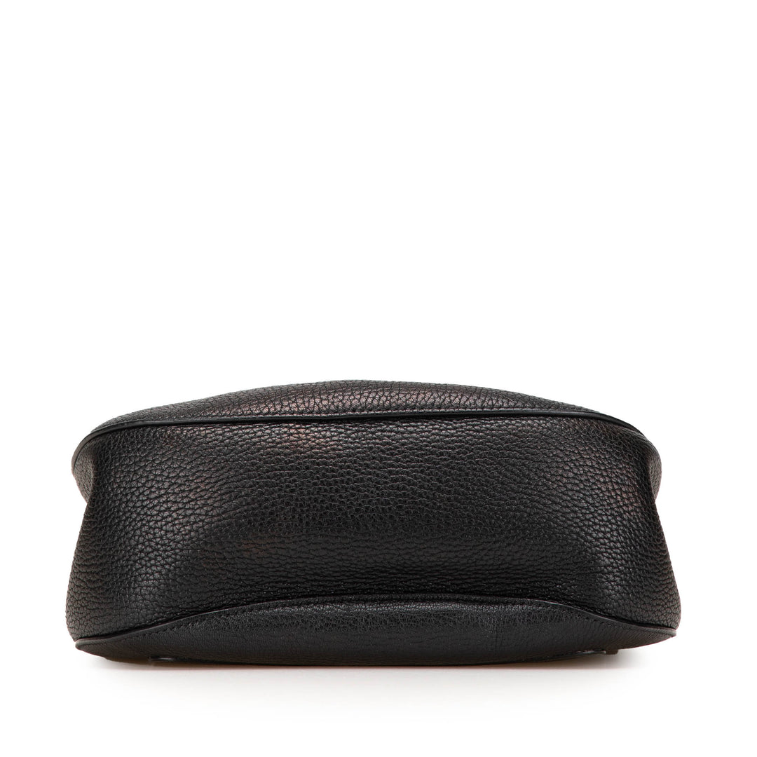 Large Grained Lambskin Drew Crossbody Black - Gaby Paris