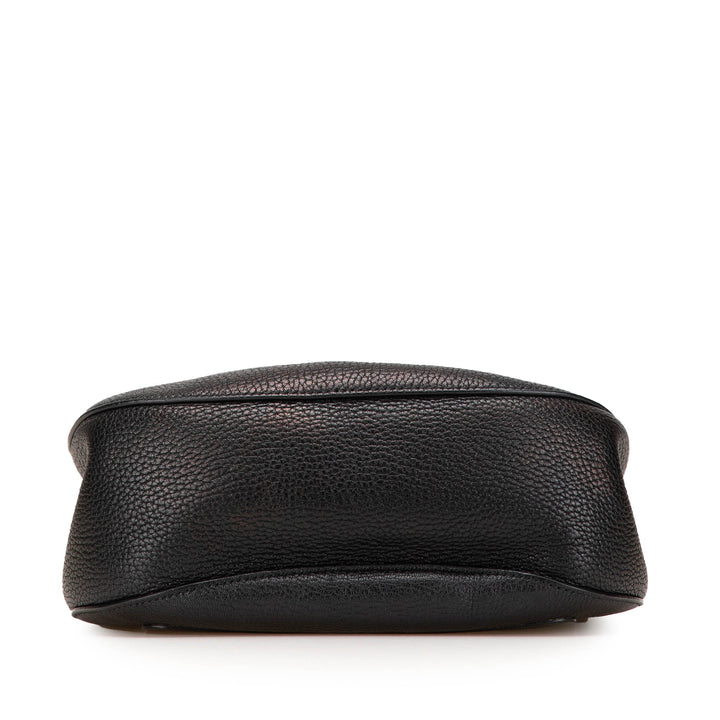 Large Grained Lambskin Drew Crossbody Black - Gaby Paris