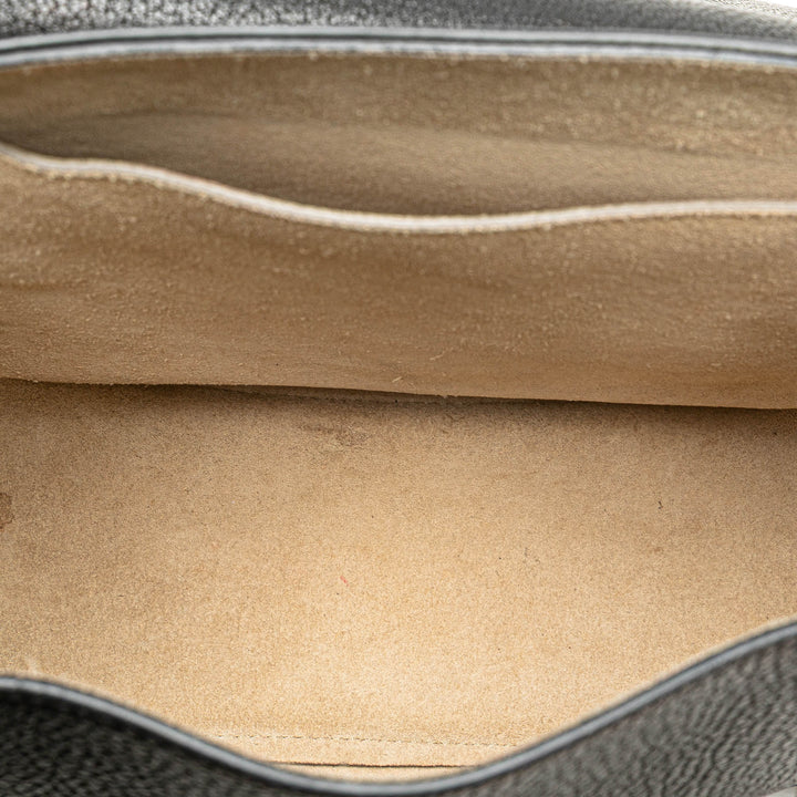 Large Grained Lambskin Drew Crossbody Black - Gaby Paris