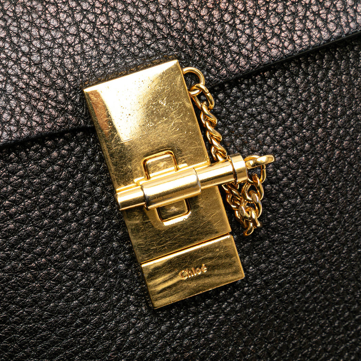 Large Grained Lambskin Drew Crossbody Black - Gaby Paris