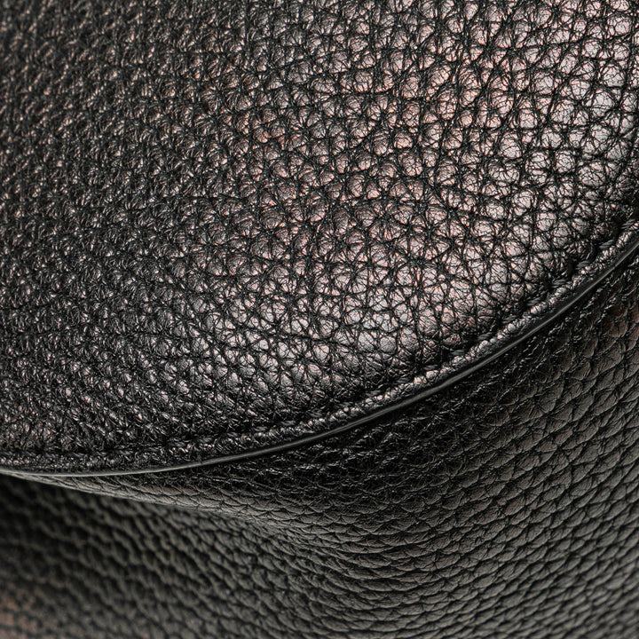 Large Grained Lambskin Drew Crossbody Black - Gaby Paris