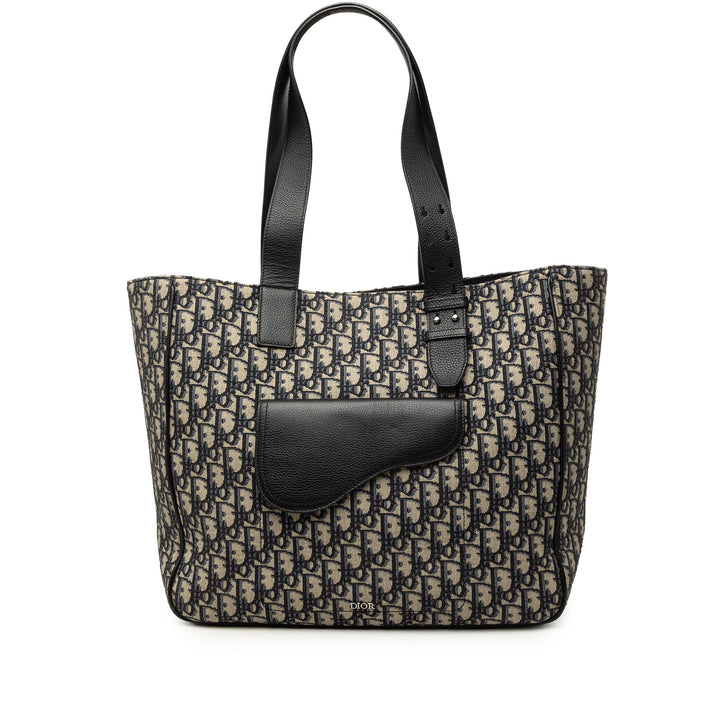 Dior Cabas Saddle Oblique Bleu – vue principale – GABY PARIS
