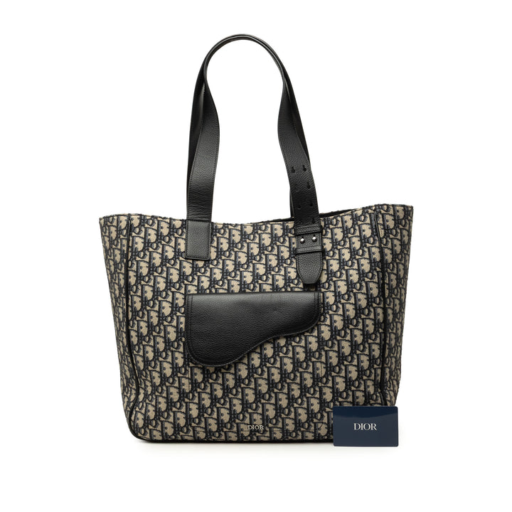 Dior Cabas Saddle Oblique Bleu – vue 7 – GABY PARIS