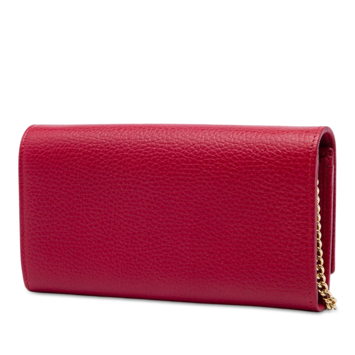 GG Marmont Wallet on Chain Cuir de veau Rouge