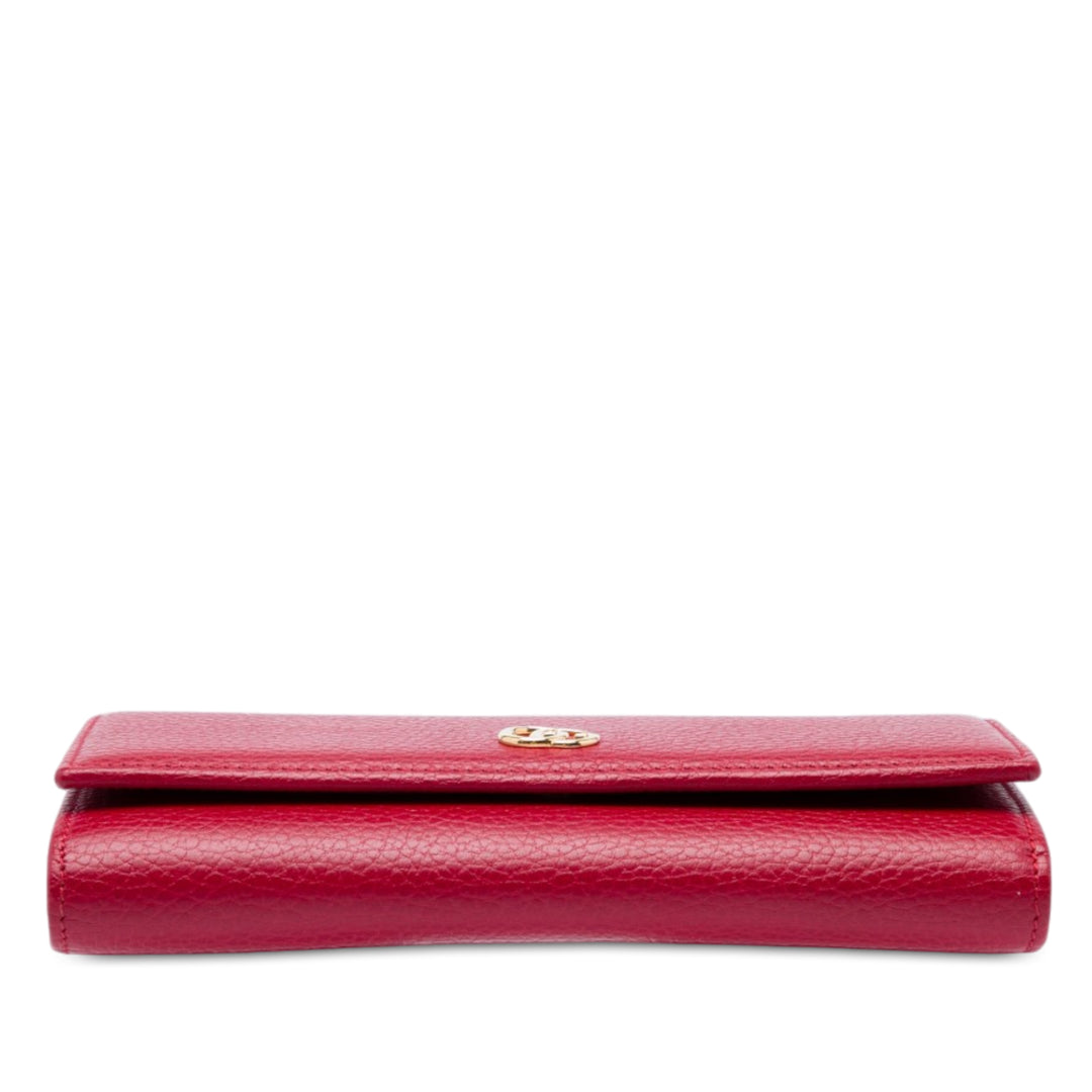GG Marmont Wallet on Chain Cuir de veau Rouge