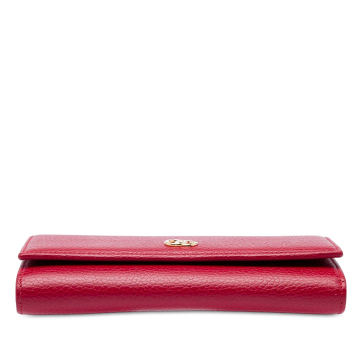 GG Marmont Wallet on Chain Cuir de veau Rouge