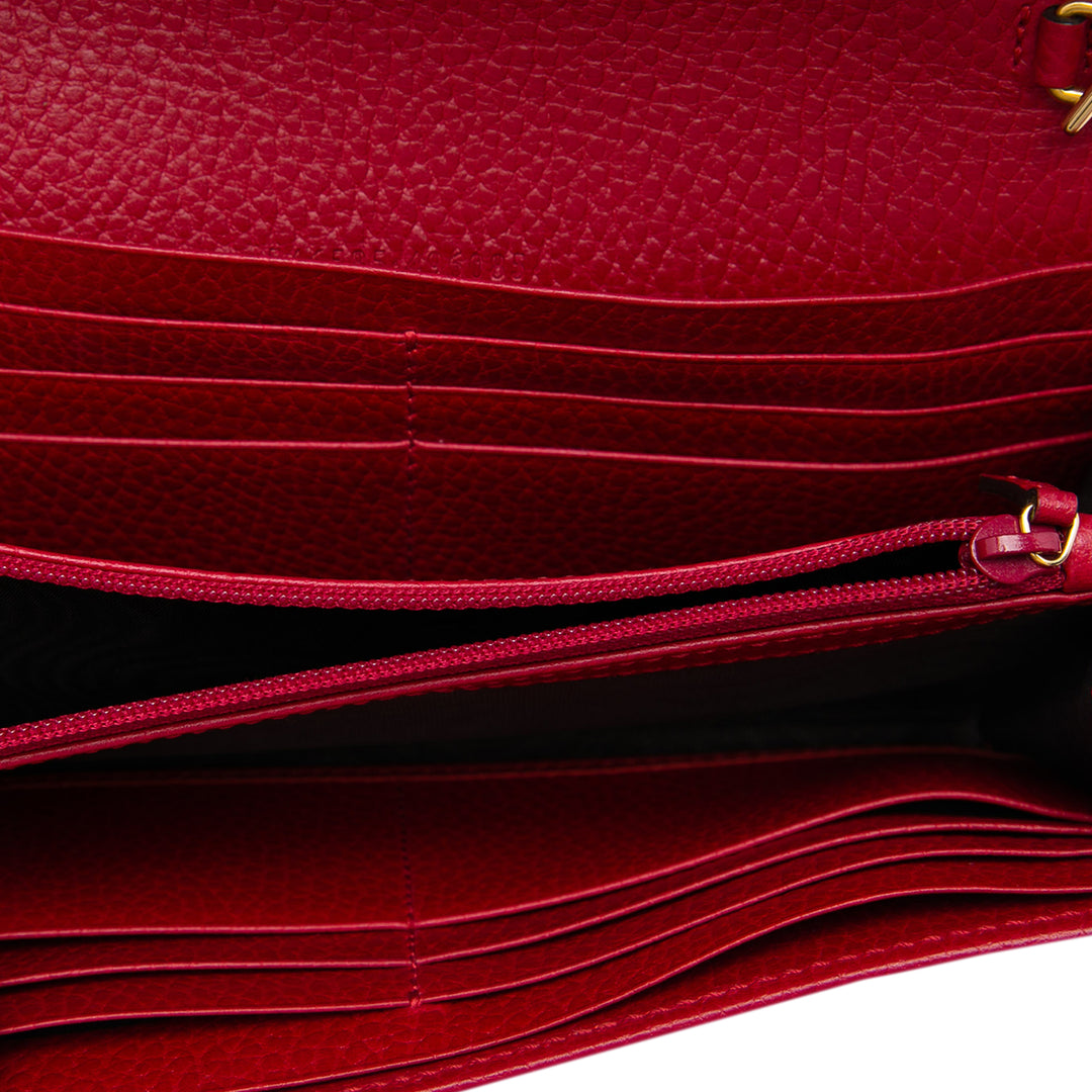 GG Marmont Wallet on Chain Cuir de veau Rouge