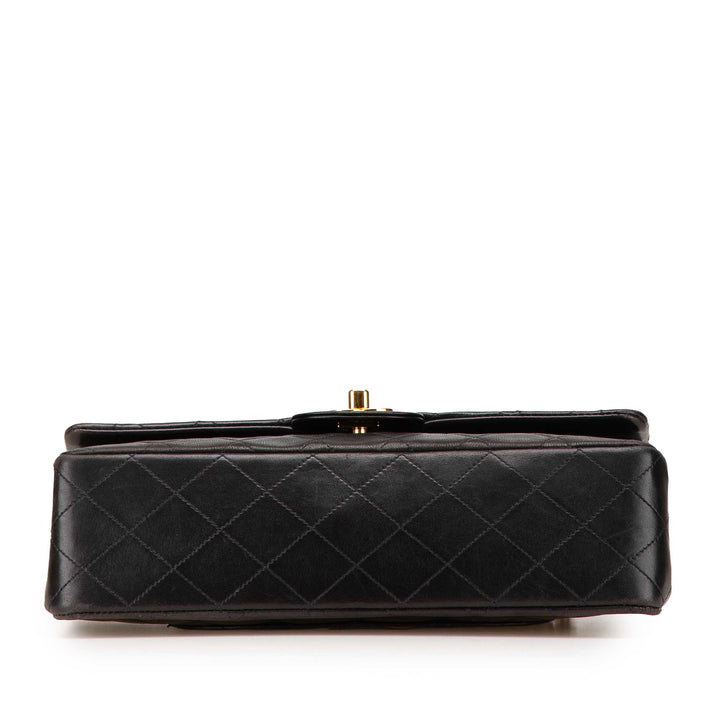 Medium Classic Lambskin Double Flap Black - Gaby Paris