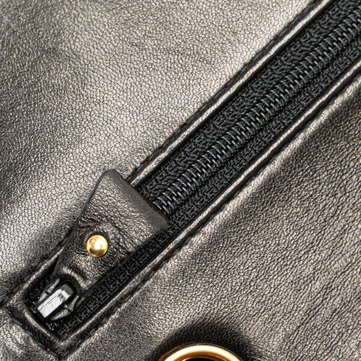 Medium Classic Lambskin Double Flap Black - Gaby Paris