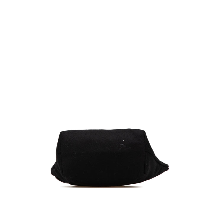 Saint Laurent Laine Embroidered Rive Gauche Pochette Noir