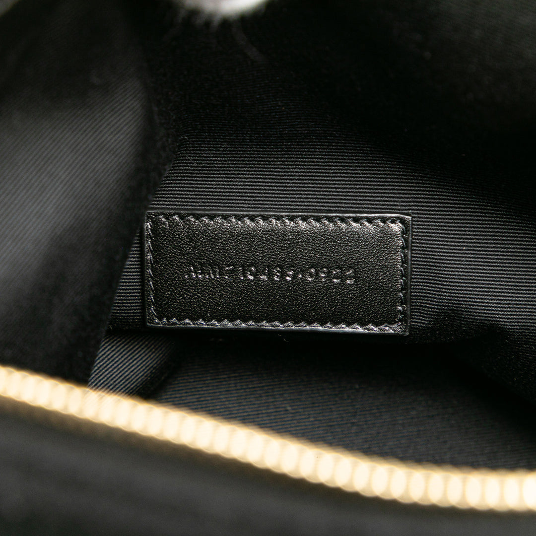 Saint Laurent Laine Embroidered Rive Gauche Pochette Noir