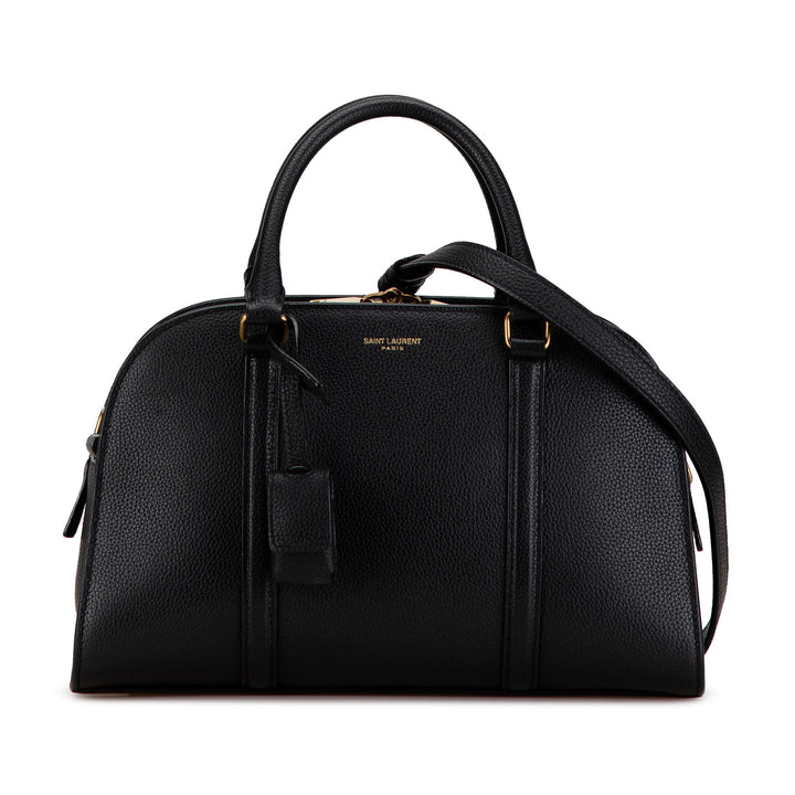 Leather Lock Baby Duffle Bag Black - Gaby Paris