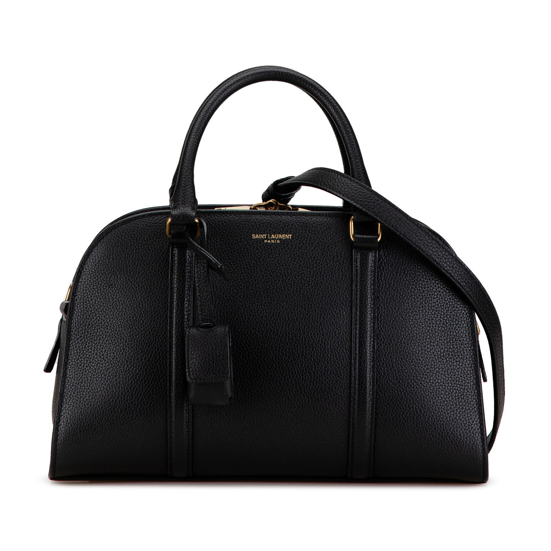 Leather Lock Baby Duffle Bag Black - Gaby Paris