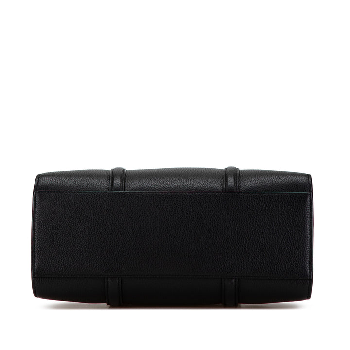 Leather Lock Baby Duffle Bag Black - Gaby Paris