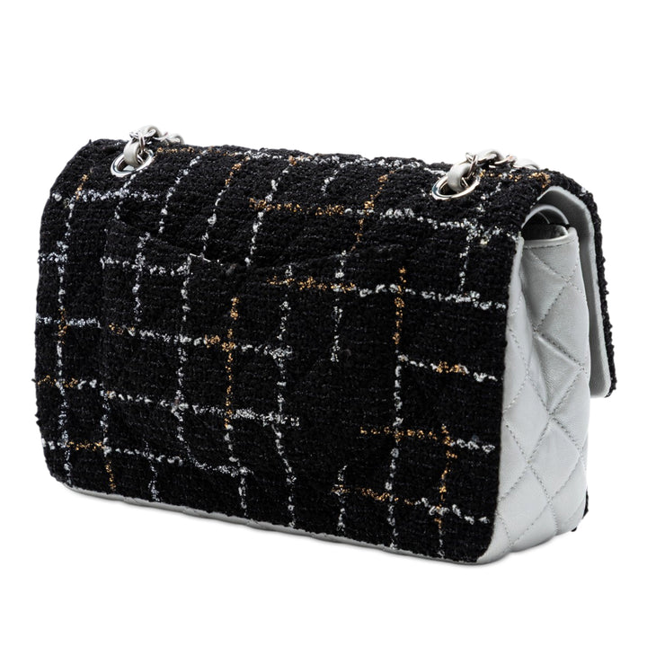 Chanel Classic Matelassé et Métallisé Double rabat Moyen Tweed