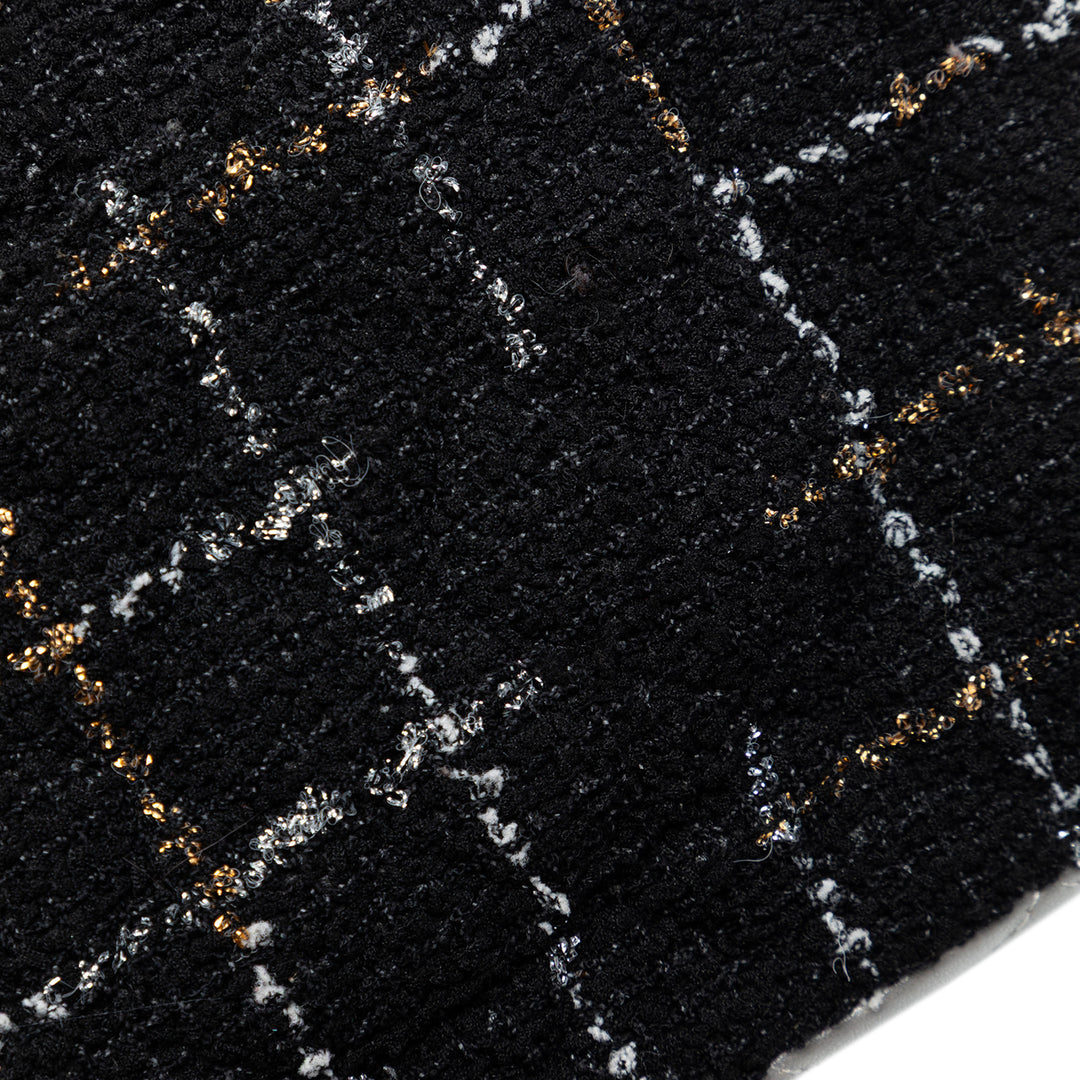 Chanel Classic Matelassé et Métallisé Double rabat Moyen Tweed