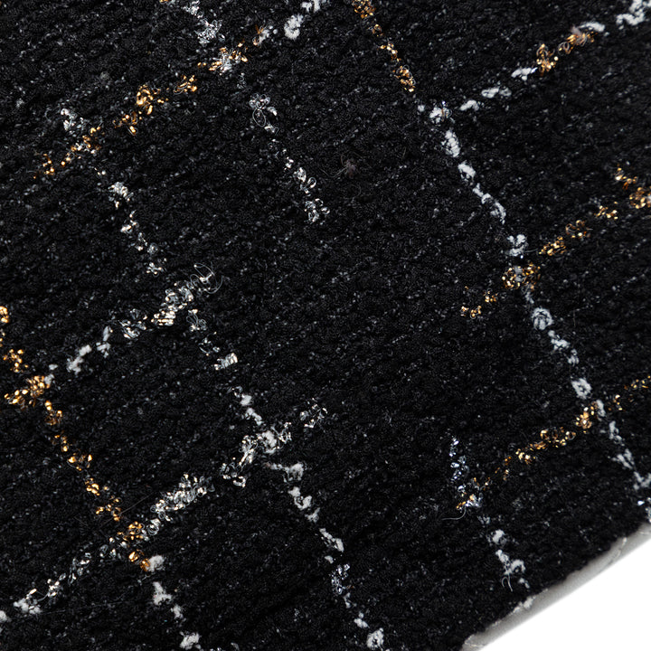 Chanel Classic Matelassé et Métallisé Double rabat Moyen Tweed