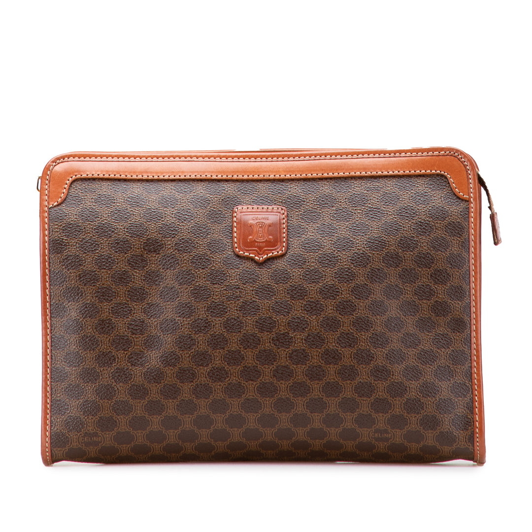 Macadam Coated Canvas Clutch Brown - Gaby Paris