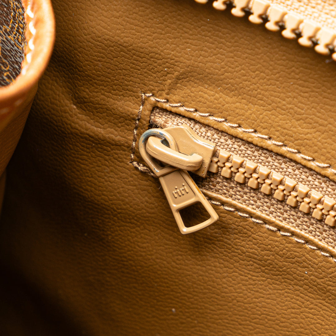 Macadam Coated Canvas Clutch Brown - Gaby Paris