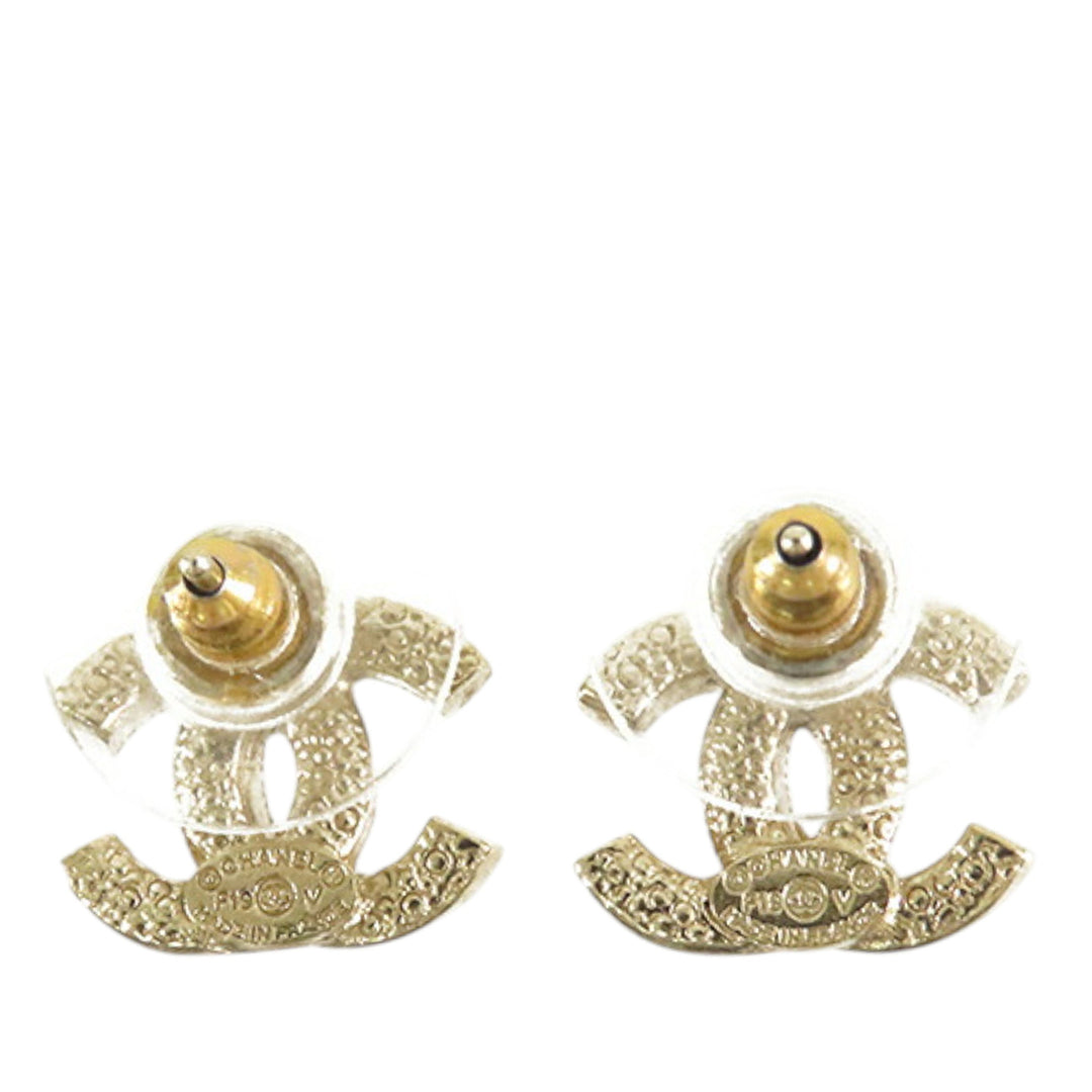 Chanel Doré Plated CC Crystal Push Back Boucle d’oreilles Doré – GABY PARIS Authentique