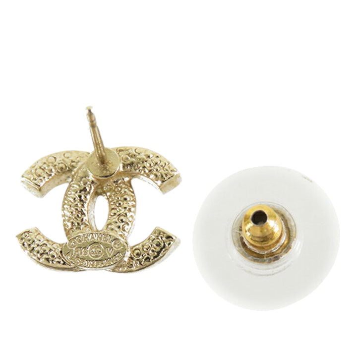 Chanel Doré Plated CC Crystal Push Back Boucle d’oreilles Doré – GABY PARIS Authentique