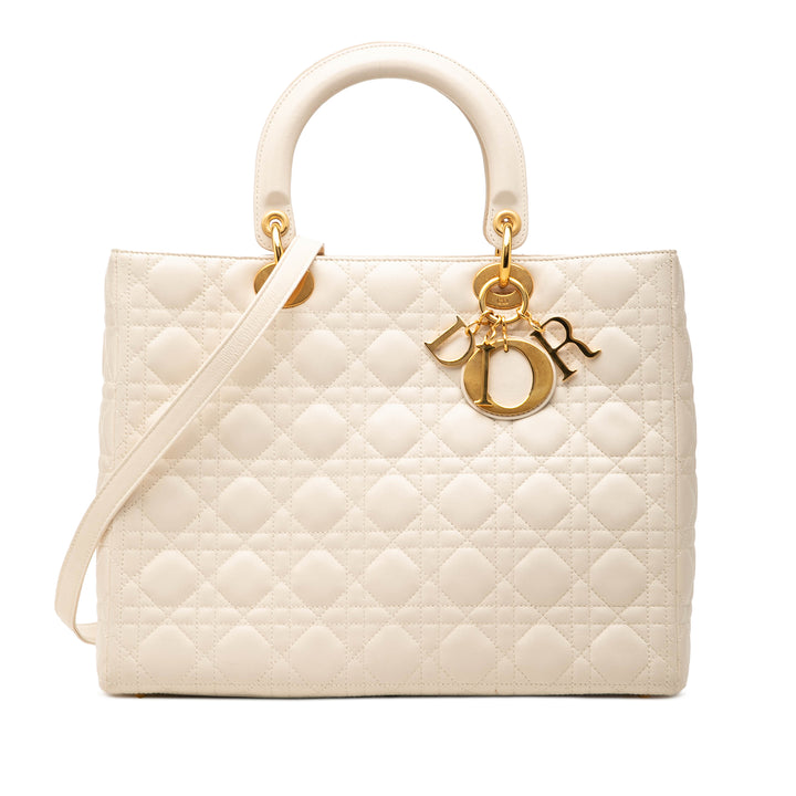 Dior Large Cuir d’agneau Cannage Lady Dior